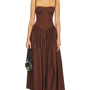 Revolve x Tularosa Emma Midi Dress - Chocolate Brown